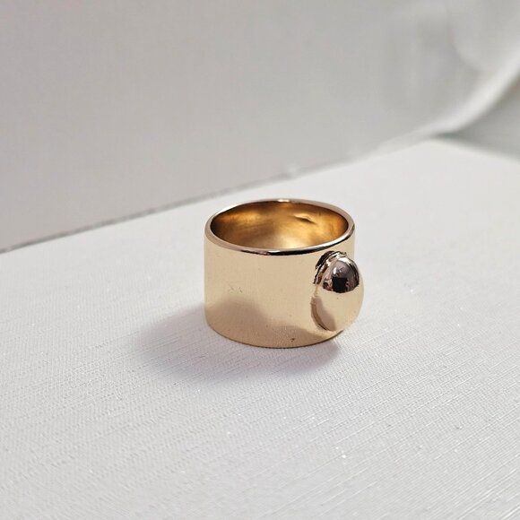 Art Deco Gold‎ Ring Geometric Design Size 7 - Picture 3 of 5